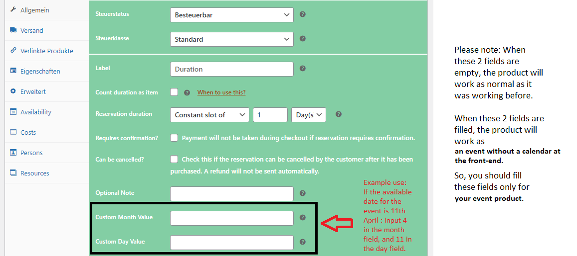 hide arb booking calendar