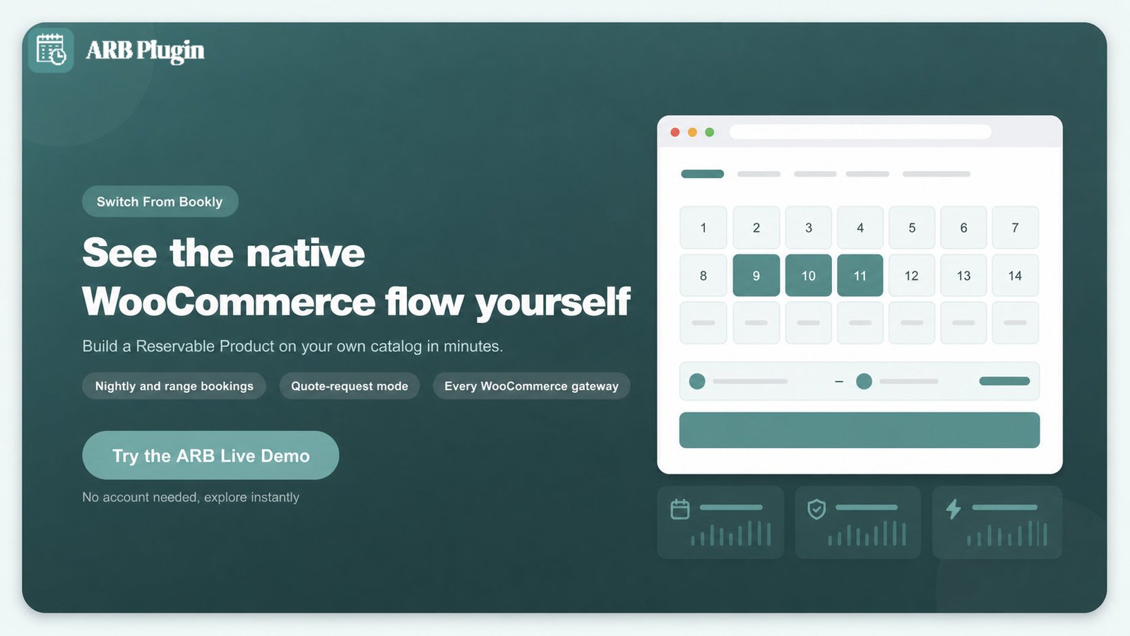 See ARB's native WooCommerce booking flow in the live demo and build a Reservable Product yourself