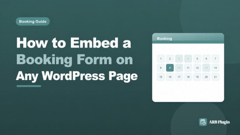 How to Embed a Booking Form on Any WordPress Page
