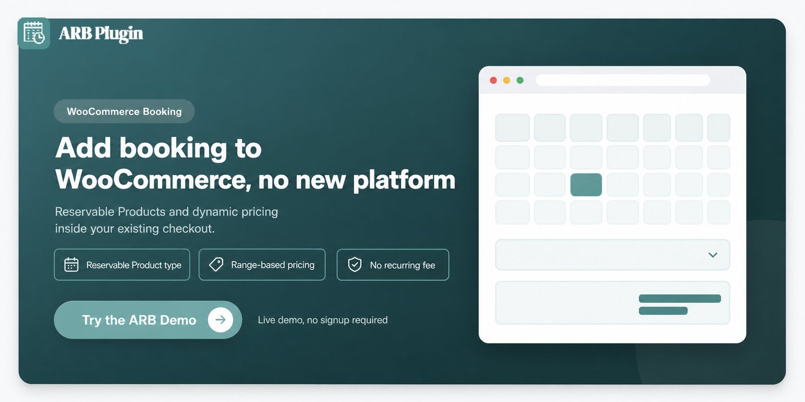 Add online booking to WooCommerce with ARB Reservable Products and range-based dynamic pricing