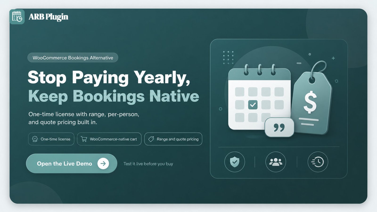 Switch from WooCommerce Bookings to ARB: one-time, WooCommerce-native booking with range and quote pricing