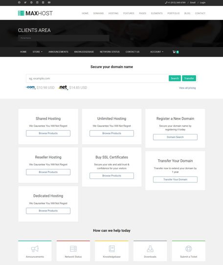 Maxhost WHMCS Demo