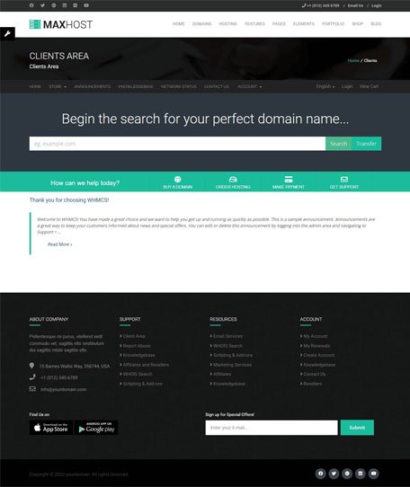 Maxhost WHMCS Demo