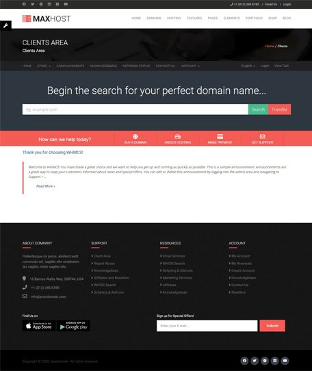 Maxhost WHMCS Demo