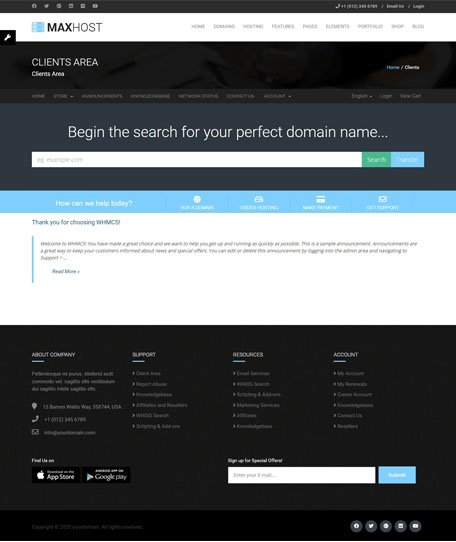 Maxhost WHMCS Demo
