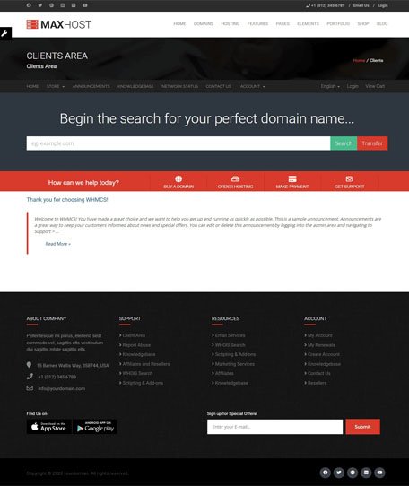 Maxhost WHMCS Demo