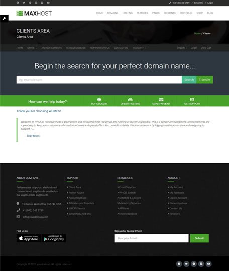 Maxhost WHMCS Demo