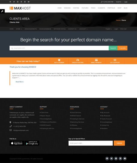 Maxhost WHMCS Demo