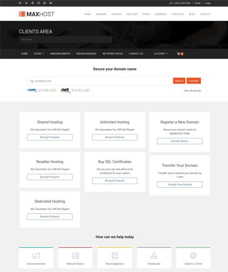 Maxhost WHMCS Demo