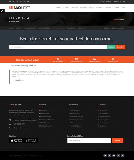 Maxhost WHMCS Demo