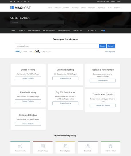 Maxhost WHMCS Demo