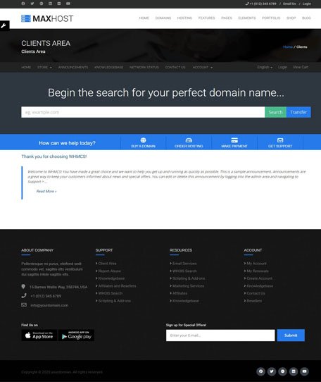 Maxhost WHMCS Demo