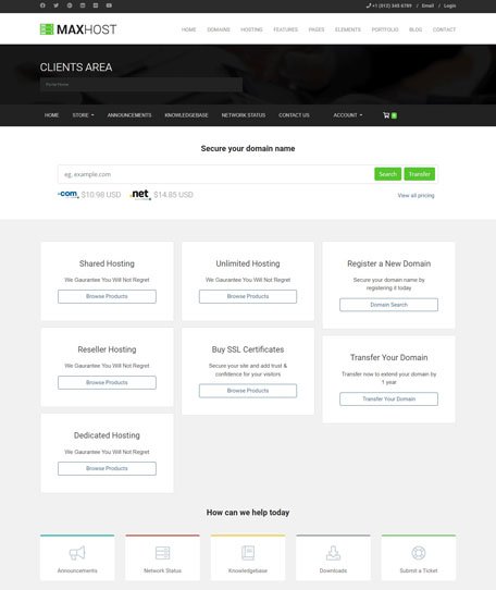 Maxhost WHMCS Demo