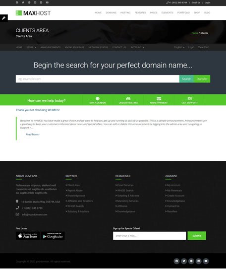 Maxhost WHMCS Demo